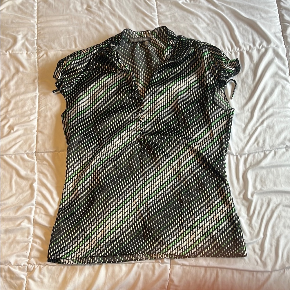 Stylish green Black and White Women's Top
